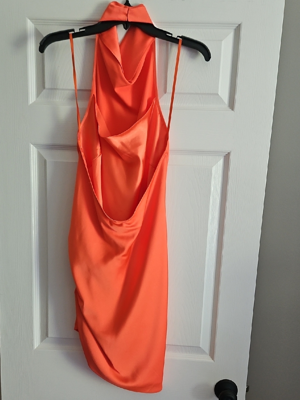 NWT Gianni Bini Peyton Satin Mini Sheath Dress: Color- Mandarin: Size- 6 - Picture 7 of 12